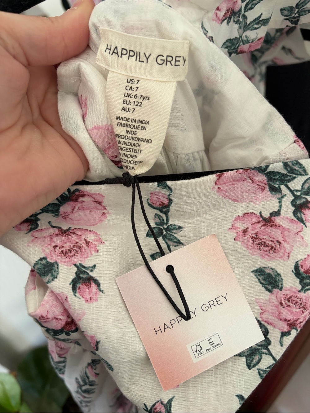 Happily Grey Girls Pink Floral Tiered Maxi Dress Size 7 NWT Sundress - Picture 3 of 3